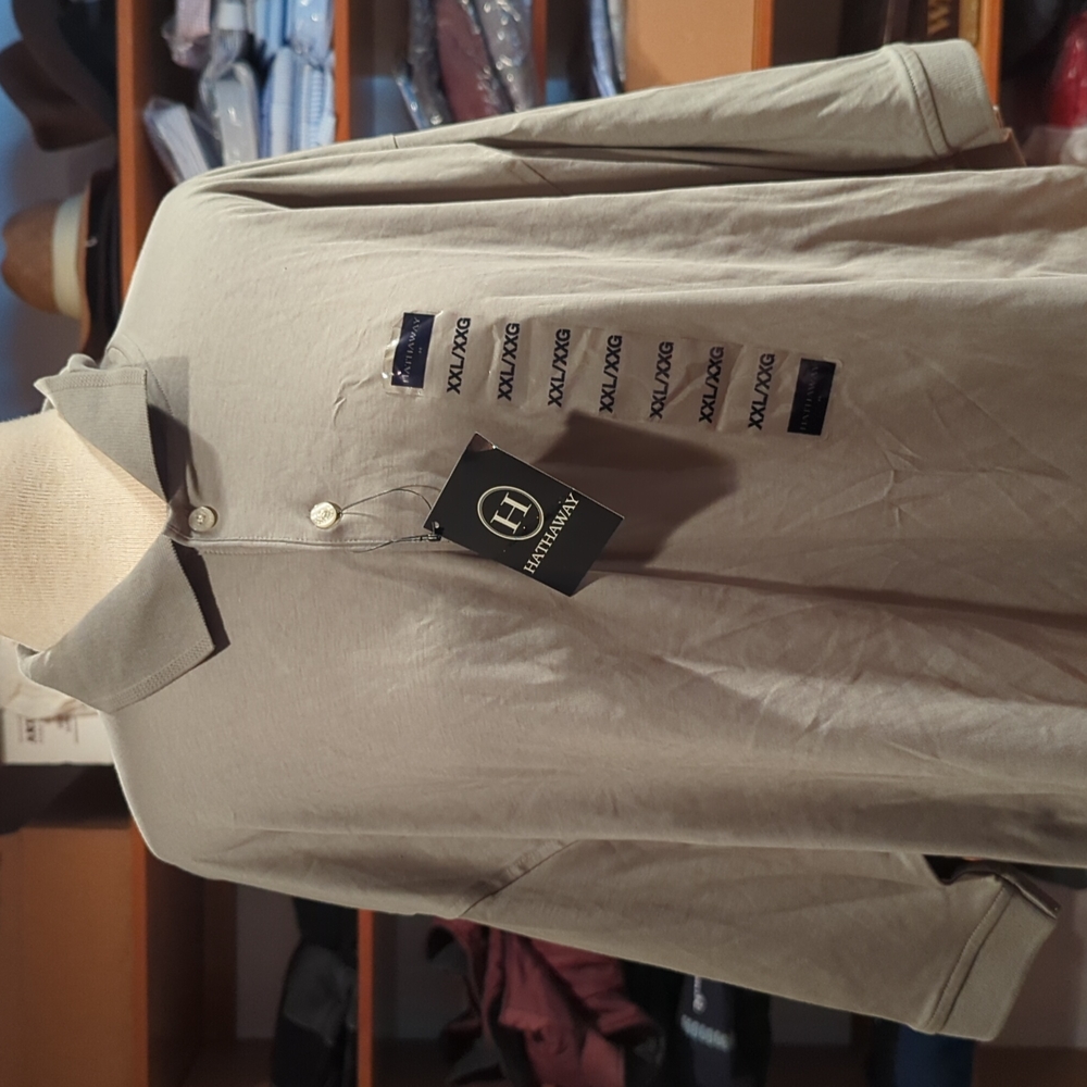 Hathaway premium pima cotton  XX large polo shirt with ribbed sleeve cuff